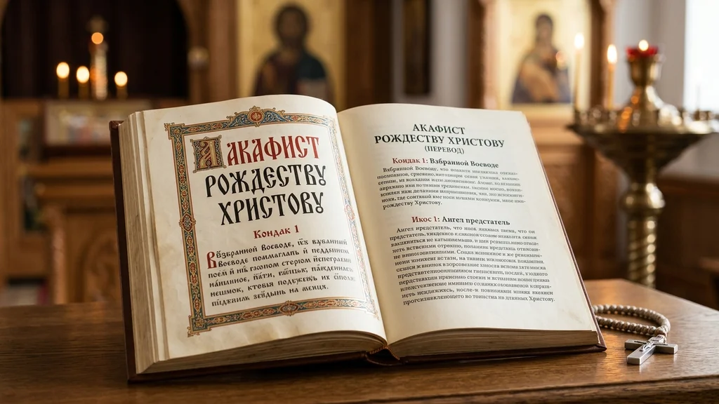 Акафист Рождеству Христову на церковнославянском: полный текст с переводом