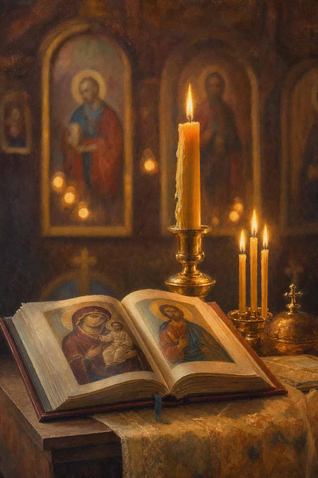 Молитвослов и свечи