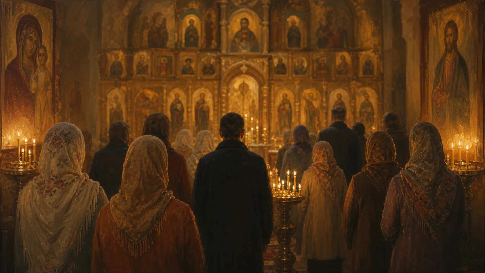 Молящиеся в православном храме