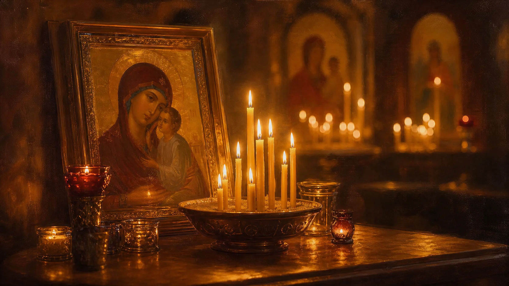 Свечи перед иконой