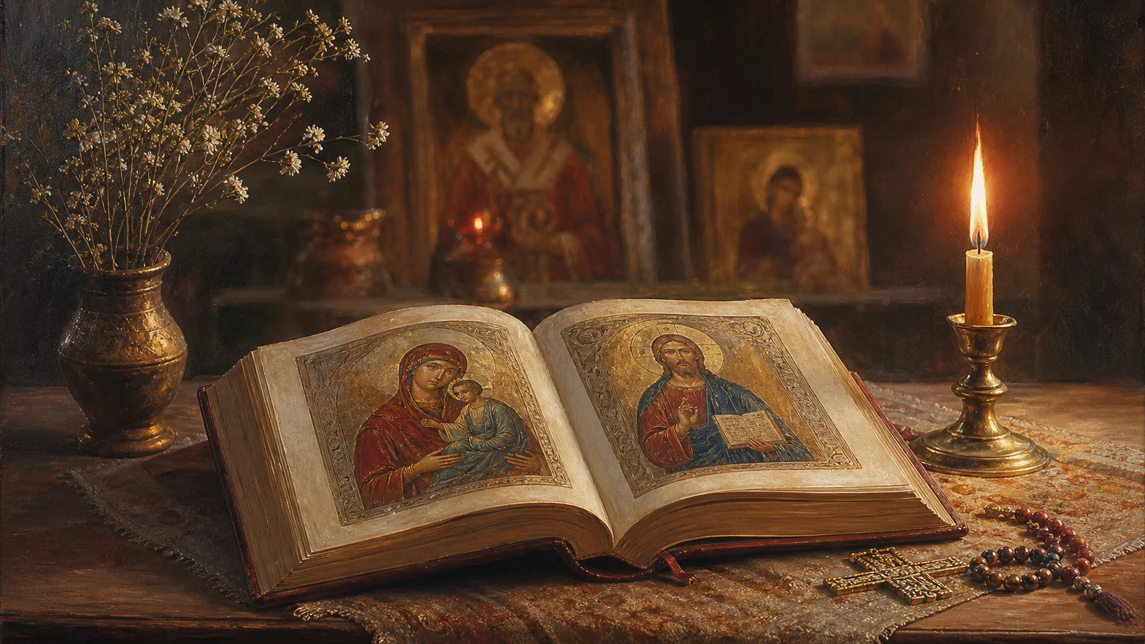 Молитвослов и свеча